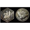 (2) 1 OZ .999 SILVER TRADE UNIT EAGLE & FLAG