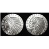 (2) 1 OZ .999 SILVER INCUSED INDIAN DESIGN ROUNDS