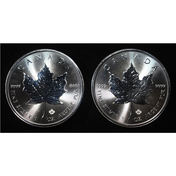 (2) 2022 1 OZ .9999 SILVER CANADA MAPLE ROUNDS