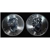 Image 2 : (2) 2022 1 OZ .9999 SILVER CANADA MAPLE ROUNDS