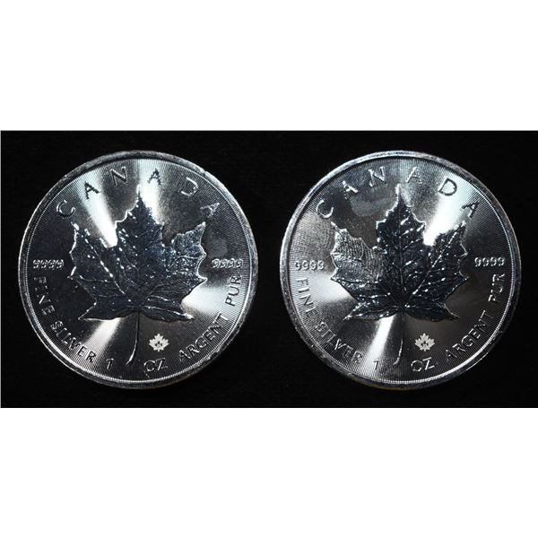 (2) 2023 1 OZ .9999 SILVER CANADA MAPLE ROUNDS