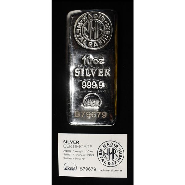 10 OZ NMR .9999 SILVER BAR