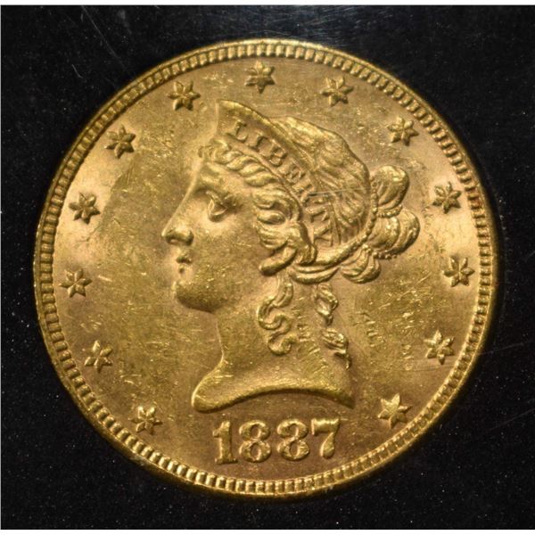 1887 $10 GOLD LIBERTY BU