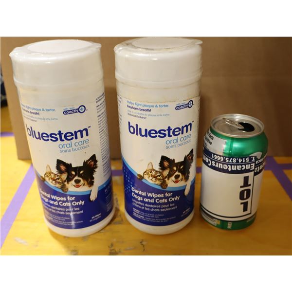 ENSEMBLE DE DEUX LINGETTES NETTOYANTES POUR CHIENS ET CHATS BLUESTEM, PRODUIT D’HYGIÈNE BUC