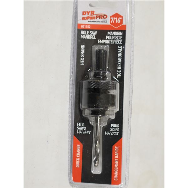 MANDRIN POUR SCIE EMPORTE-PIÈCE 7/16" DYR SUPER PRO