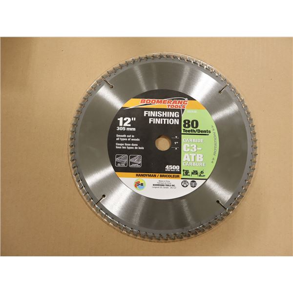 LAMES DE SCIE DE DÉFINITION EN CARBURE 12" 80 TEETH 1"BORE