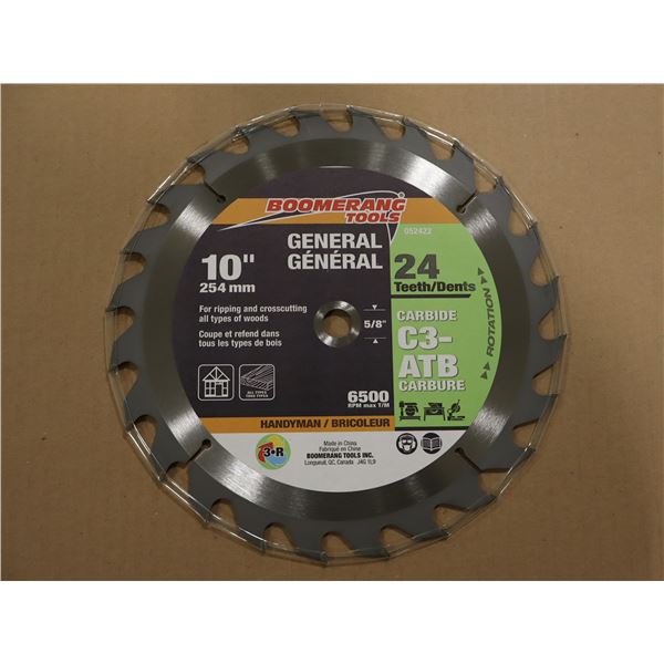 LAMES DE SCIE DE DÉFINITION EN CARBURE 10" 24 TEETH 5/8"BORE