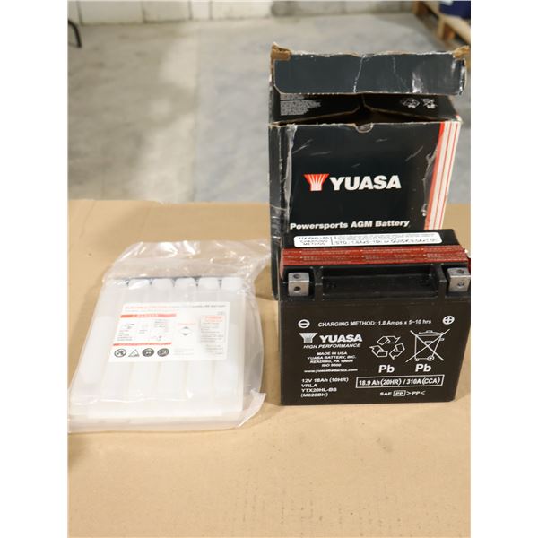 DRY AGM BATTERY WITH ELECTROLYTE YUASA YTX20HL-BS