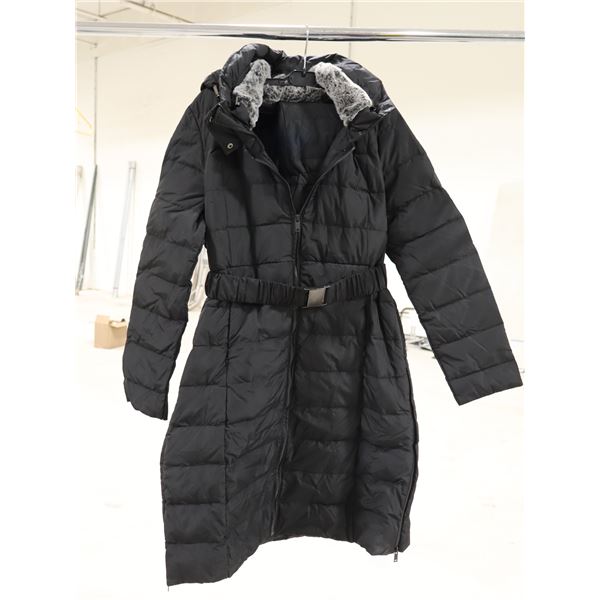 PARKA LONGUE DOUBLÉE EN DUVET PORTE-BÉBÉ SERAPHINE CAPUCHON NOIR
