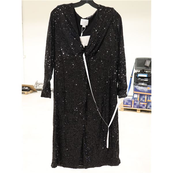 ROBE À SEQUINS AVANT LUX SERAPHINE NOIR