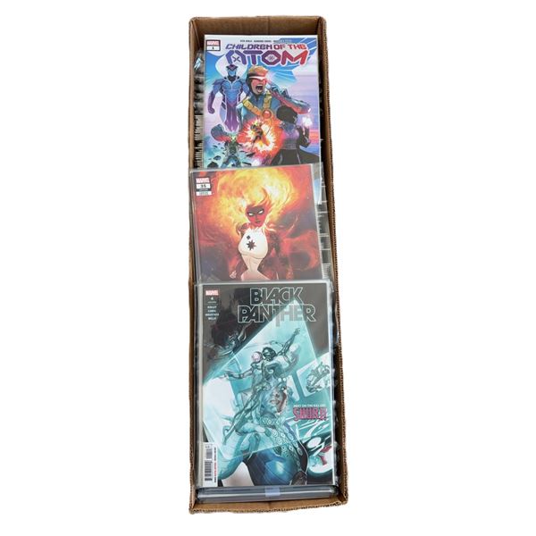 Assorted Marvel Long Box - Avengers, Black Panther, Children of the Atom #1, Etc.