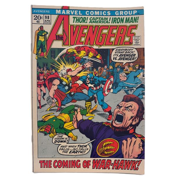 Avengers #98 (1972) – Bronze Age Marvel Classic: “The Coming of War-Hawk![x=#8221/