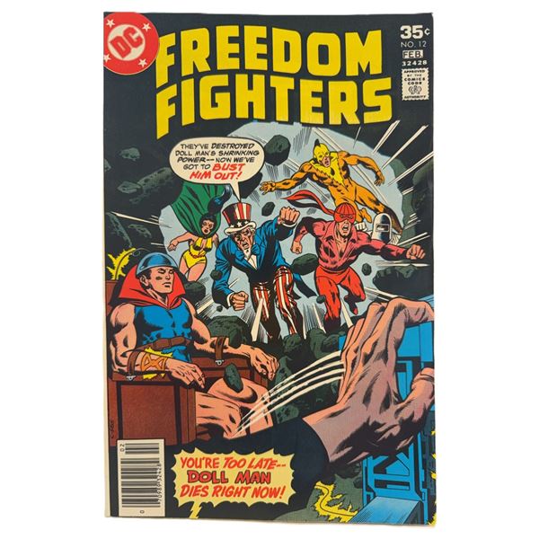Freedom Fighters #12 (February 1977) – Bronze Age DC Classic Featuring Doll Man in Peril!