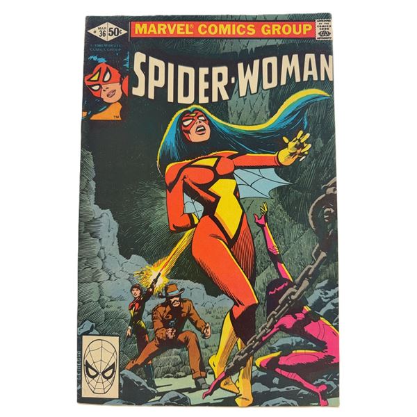 Spider-Woman #36 (1980) – Bronze Age Marvel Classic with Striking Cave Battle Cover!