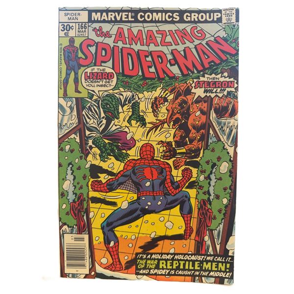 The Amazing Spider-Man #166 (1977) – Spider-Man vs. The Lizard and Stegron! Bronze Age Doub