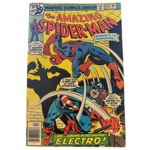 The Amazing Spider-Man #187 (Marvel, 1978) – Spider-Man vs. Captain America with Electro in