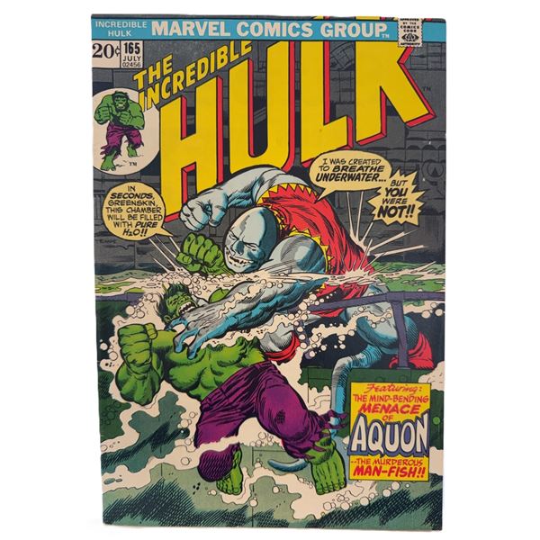 The Incredible Hulk #165 (Marvel, July 1973) – Featuring the Mind-Bending Menace of Aquon!