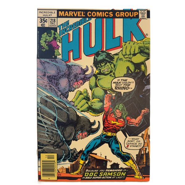 The Incredible Hulk #218 (Marvel, December 1977) – “Doc Samson vs. Rhino![x=#8221/