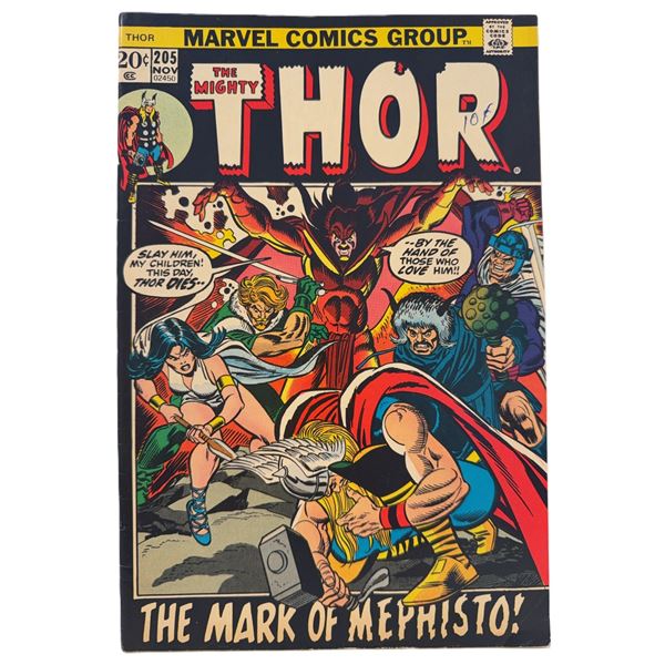 The Mighty Thor #205 (1972) – “The Mark of Mephisto!” Bronze Age Marvel C
