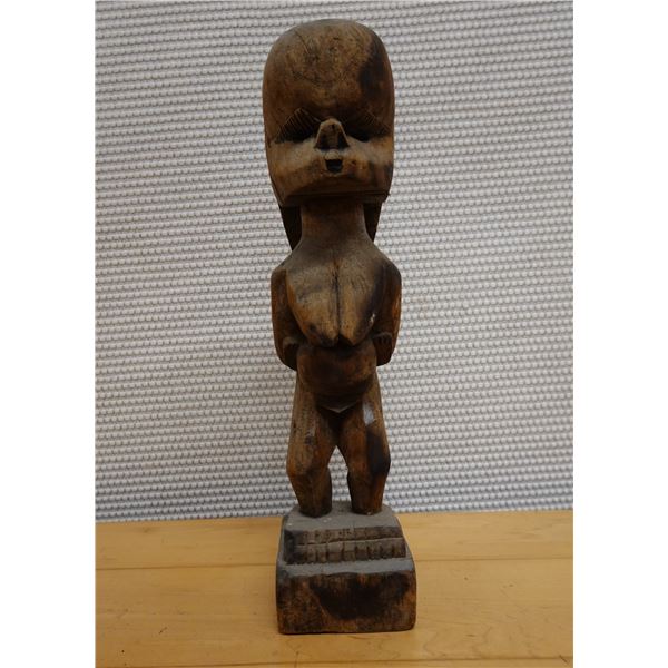 Wooden Tribal Ancestor Figure Sculpture 4" x 12.5" H