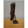 Image 5 : Wooden Tribal Mask on Metal Stand 6.5" x 15" H