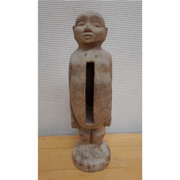 Carved Wooden Tribal Statue 4.5" x 20" H
