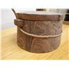 Image 10 : Wooden Tuluma Round Fishing Tackle Box w/ Lid 11" Dia, 7" H