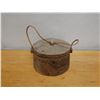 Image 2 : Wooden Tuluma Round Fishing Tackle Box w/ Lid 11" Dia, 7" H