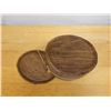 Image 5 : Wooden Tuluma Round Fishing Tackle Box w/ Lid 11" Dia, 7" H