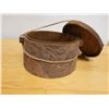 Image 7 : Wooden Tuluma Round Fishing Tackle Box w/ Lid 11" Dia, 7" H