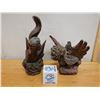 Image 10 : Qty 2 Carved Wooden Sculptures: Winged Lion & Mythological Figure w/ a Fish Tail, Misc Size