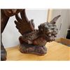 Image 3 : Qty 2 Carved Wooden Sculptures: Winged Lion & Mythological Figure w/ a Fish Tail, Misc Size