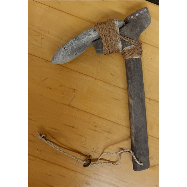 Vintage Wood & Stone Axe 10" x 14"