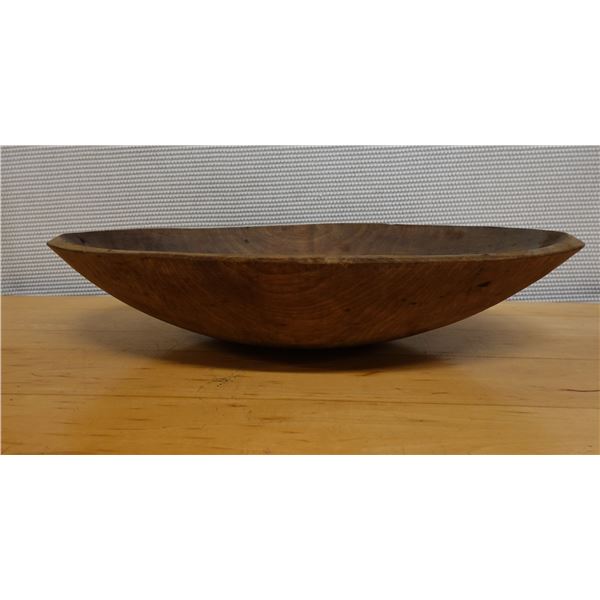 Wooden Oval Serving Bowl (cracked) 15" x 24" x 5"H