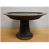 Image 1 : Vintage  Turned Wood Round Pedestal Offering Tray (cracked) 18" Dia, 11"H