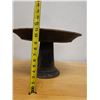Image 9 : Vintage  Turned Wood Round Pedestal Offering Tray (cracked) 18" Dia, 11"H
