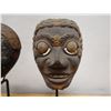 Image 4 : Qty 3 Carved Theater Masks on Metal Stands, Misc Sizes