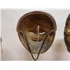 Image 9 : Qty 3 Carved Theater Masks on Metal Stands, Misc Sizes