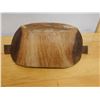 Image 13 : Vintage Wooden Dough Trencher Bowl w/ Handles (cracked) 14" x 22" x 6.5" H
