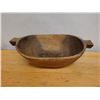 Image 2 : Vintage Wooden Dough Trencher Bowl w/ Handles (cracked) 14" x 22" x 6.5" H