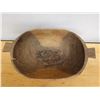 Image 3 : Vintage Wooden Dough Trencher Bowl w/ Handles (cracked) 14" x 22" x 6.5" H