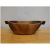 Image 6 : Vintage Wooden Dough Trencher Bowl w/ Handles (cracked) 14" x 22" x 6.5" H