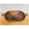 Image 7 : Vintage Wooden Dough Trencher Bowl w/ Handles (cracked) 14" x 22" x 6.5" H
