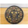 Image 3 : Wooden Tray w/ Painted Flower Motif (cracked) 22"L
