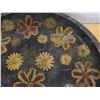 Image 4 : Wooden Tray w/ Painted Flower Motif (cracked) 22"L