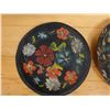 Image 4 : Qty 2 Wooden Trays w/ Painted Flower Motif, Misc Sizes