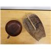 Image 3 : Wooden Dough Trencher Bowl & Round Bowl w/ Handle, Misc Sizes