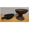 Image 1 : Vintage Flat Iron & Footed Bowl (cracked), Misc Sizes