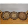 Image 2 : Qty 3 Round Woven Baskets, Misc Sizes