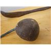 Image 7 : Traditional Wood & Coconut Shell Ladle 15"L & Wooden Spoon 25" L